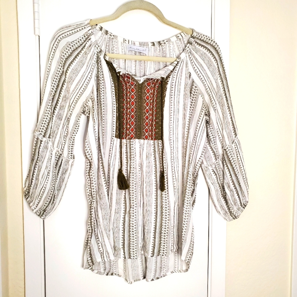 Keren Hart Blouse Boho Indie Top Size Small
